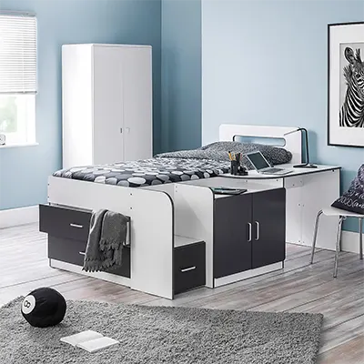 En produktbild av Cookie White and Grey Cabin Bed.