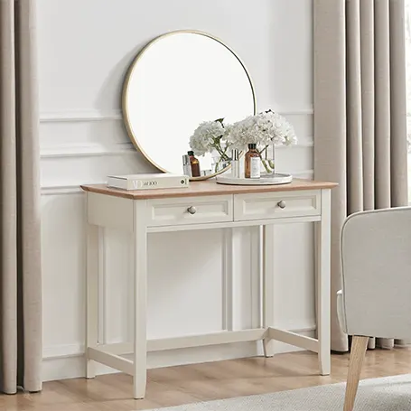 Edie Console Dressing Table i gräddvit färg